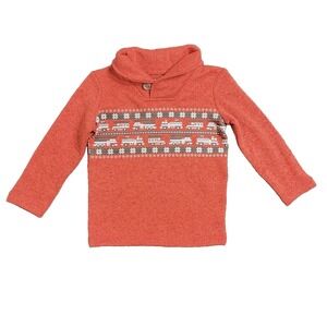 Jumping Beans Sweater Size 2T Boys Fire Truck Red Shawl Collared Pullover